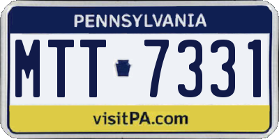 PA license plate MTT7331