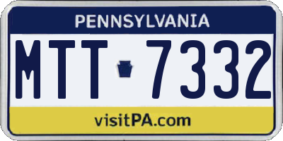 PA license plate MTT7332