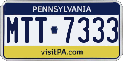 PA license plate MTT7333