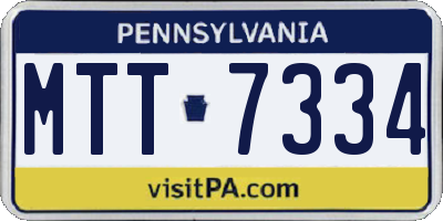 PA license plate MTT7334