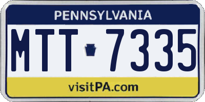 PA license plate MTT7335