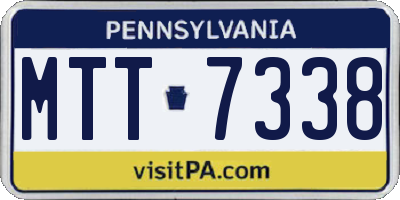 PA license plate MTT7338