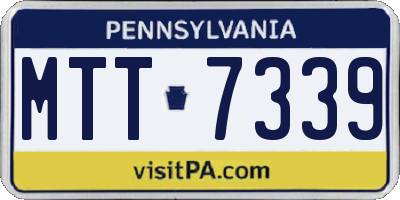 PA license plate MTT7339