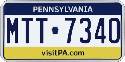 PA license plate MTT7340