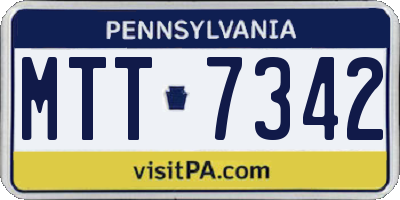 PA license plate MTT7342