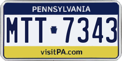 PA license plate MTT7343