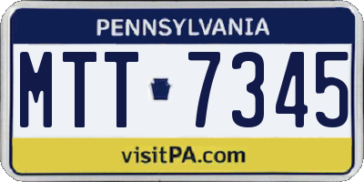 PA license plate MTT7345