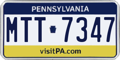 PA license plate MTT7347
