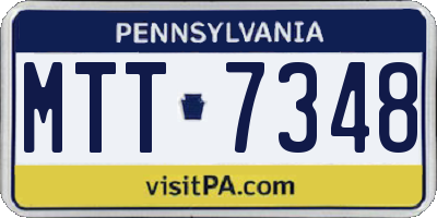 PA license plate MTT7348