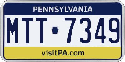 PA license plate MTT7349