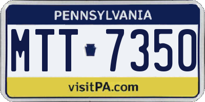 PA license plate MTT7350