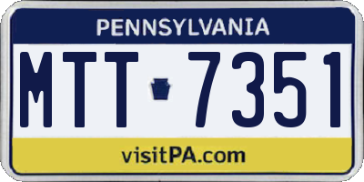 PA license plate MTT7351