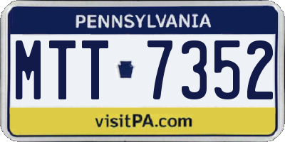 PA license plate MTT7352