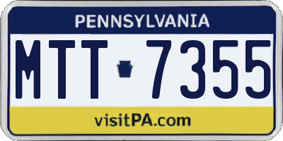 PA license plate MTT7355