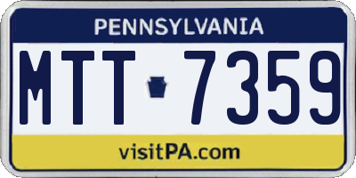 PA license plate MTT7359