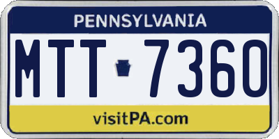 PA license plate MTT7360
