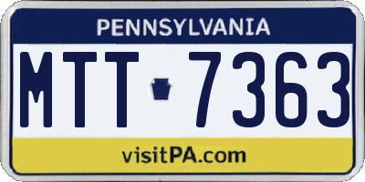 PA license plate MTT7363