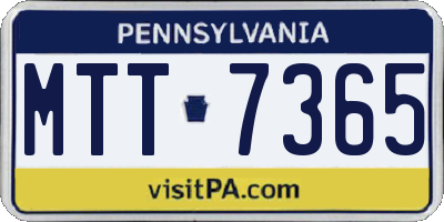 PA license plate MTT7365