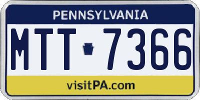 PA license plate MTT7366