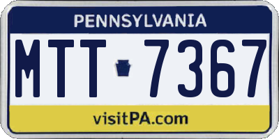 PA license plate MTT7367