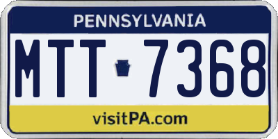PA license plate MTT7368