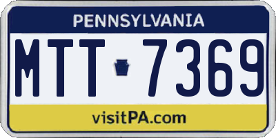 PA license plate MTT7369