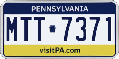 PA license plate MTT7371