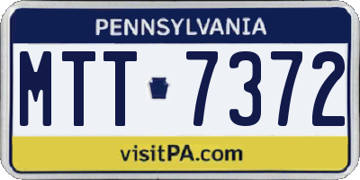 PA license plate MTT7372