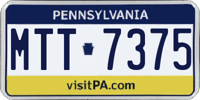 PA license plate MTT7375