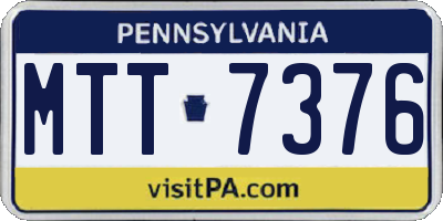 PA license plate MTT7376