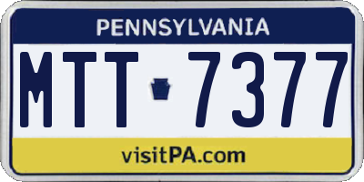 PA license plate MTT7377