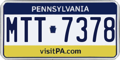 PA license plate MTT7378