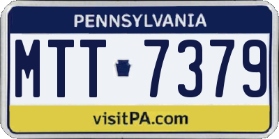 PA license plate MTT7379