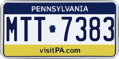 PA license plate MTT7383