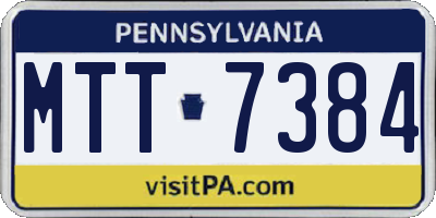 PA license plate MTT7384