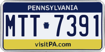 PA license plate MTT7391
