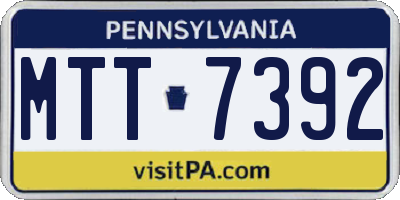 PA license plate MTT7392