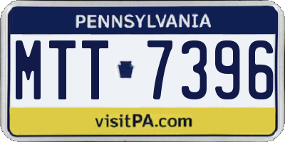 PA license plate MTT7396