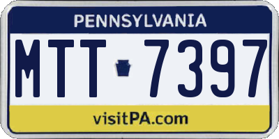 PA license plate MTT7397
