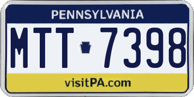 PA license plate MTT7398