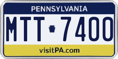 PA license plate MTT7400