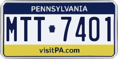 PA license plate MTT7401