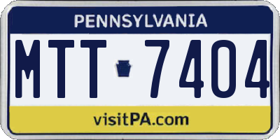 PA license plate MTT7404