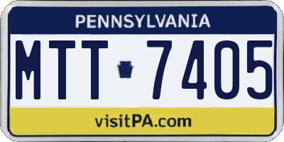 PA license plate MTT7405
