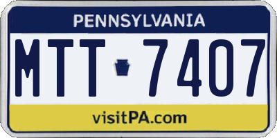 PA license plate MTT7407