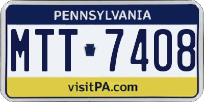 PA license plate MTT7408