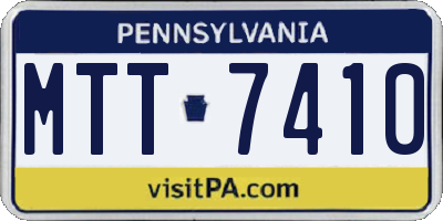 PA license plate MTT7410
