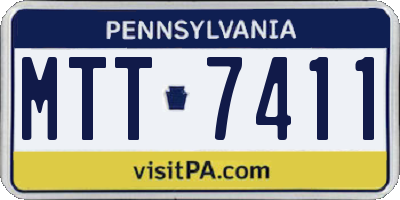 PA license plate MTT7411