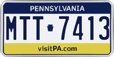 PA license plate MTT7413