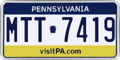 PA license plate MTT7419